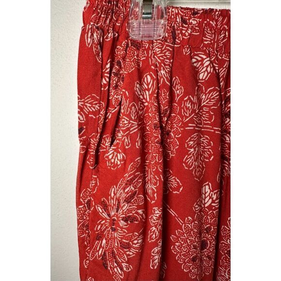 Rachel Zoe women’s wide leg BOHO orange cream stretch pants size Small #40-1405 - Picture 2 of 8